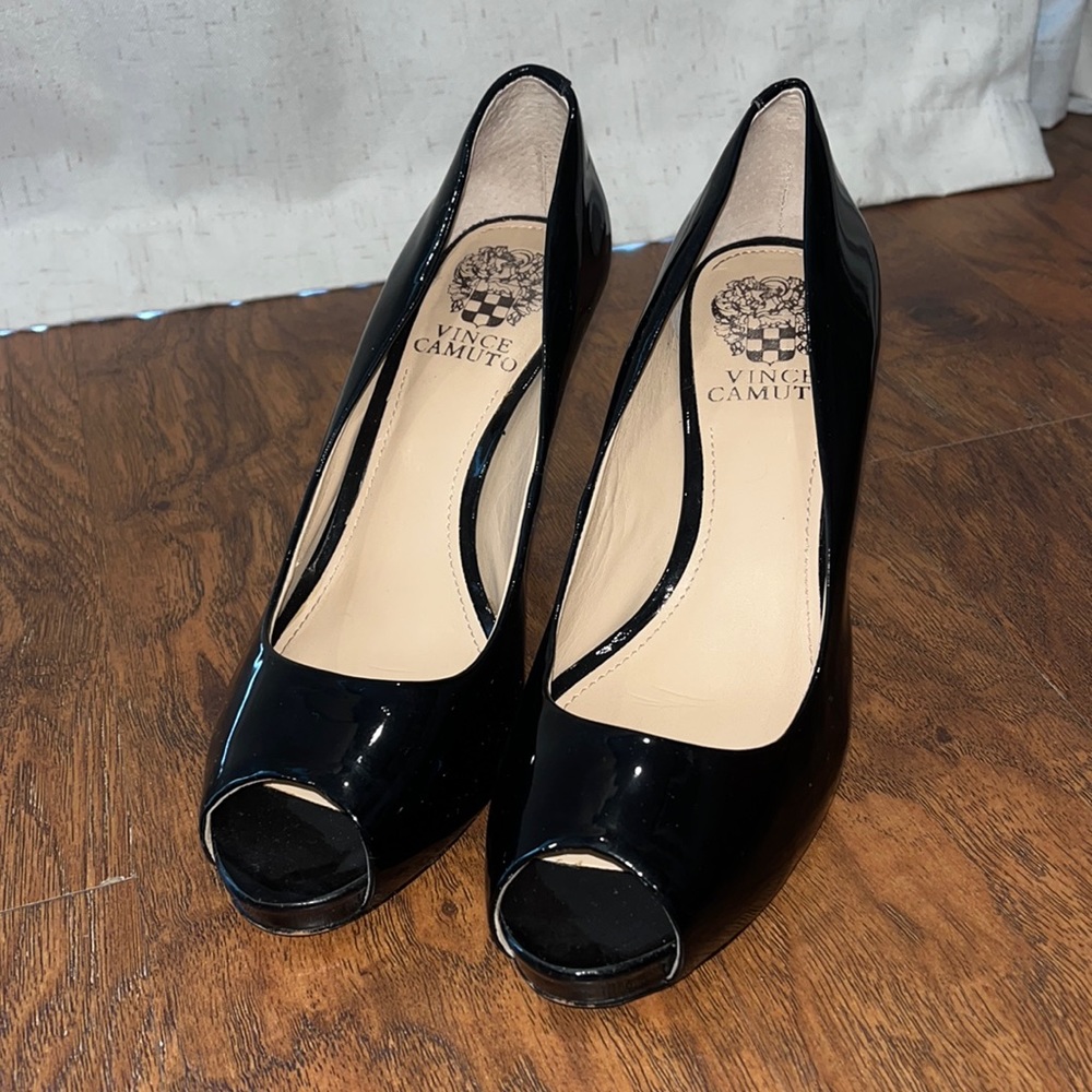 Vince Camaro Peep Toe Black Heels